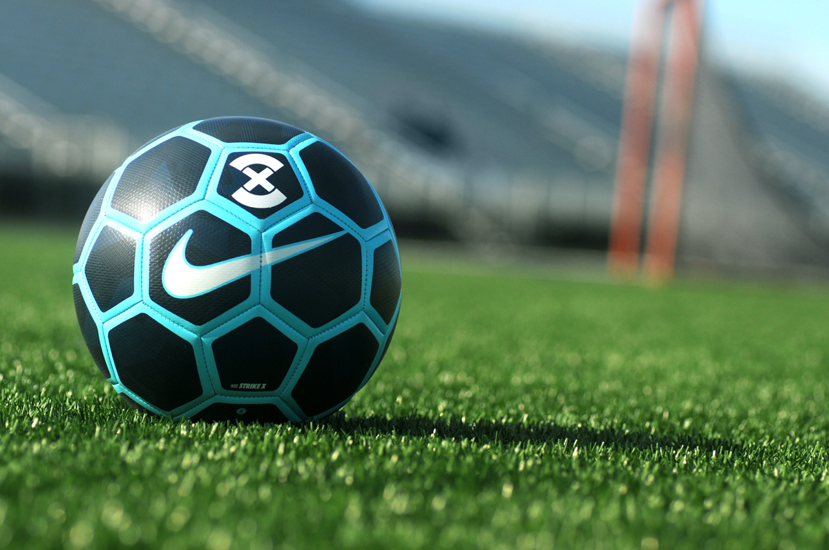 Soccer ball on field.