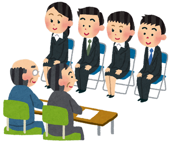 Candidates at group interview.