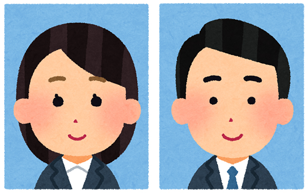Illustration of ID photo for resume.
