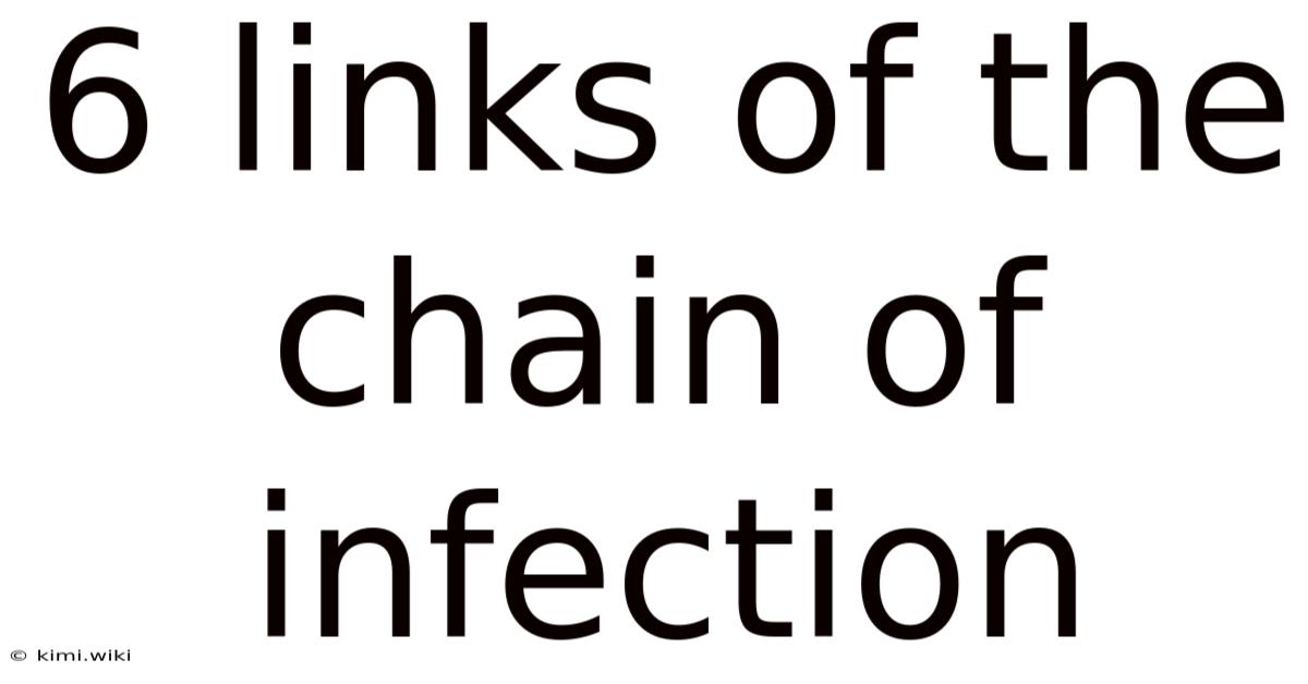 6 Links Of The Chain Of Infection