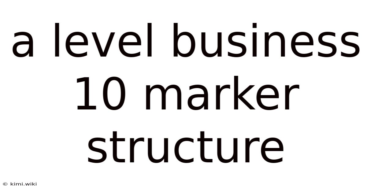 A Level Business 10 Marker Structure