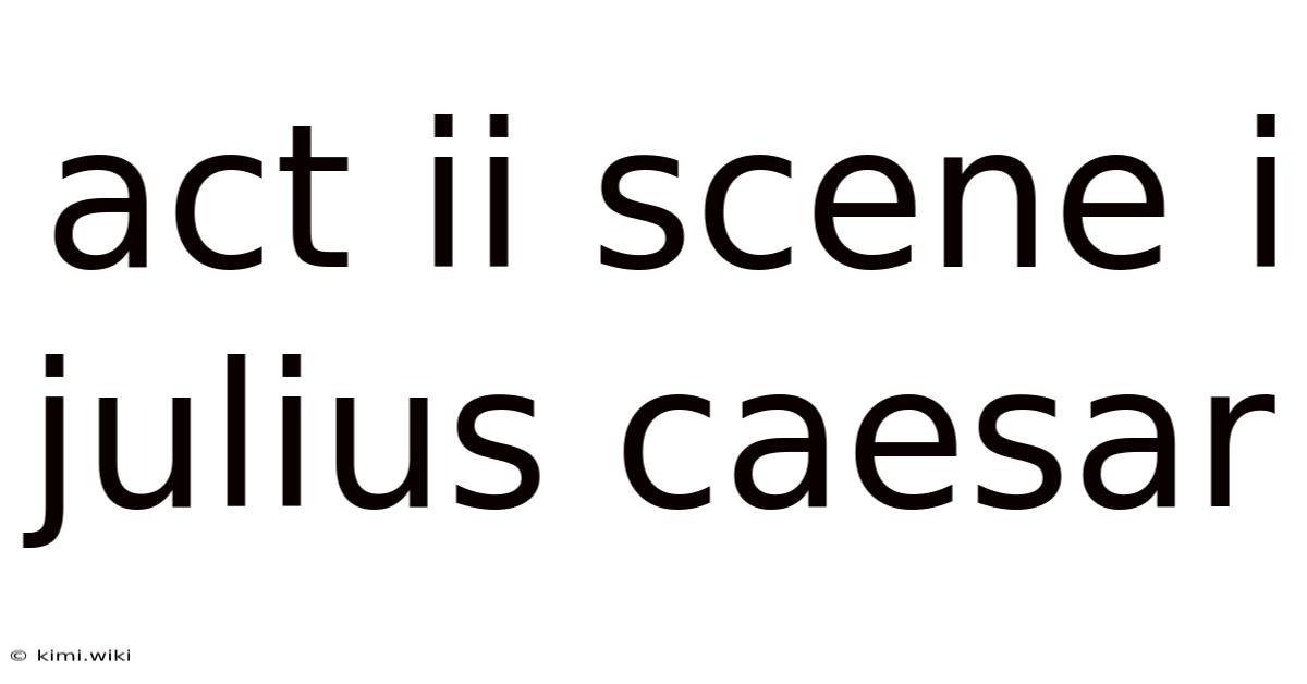 Act Ii Scene I Julius Caesar