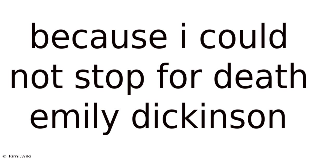 Because I Could Not Stop For Death Emily Dickinson
