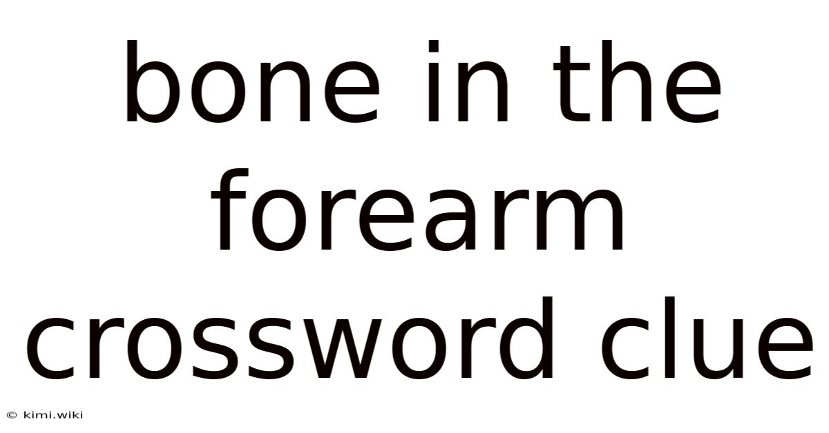 Bone In The Forearm Crossword Clue