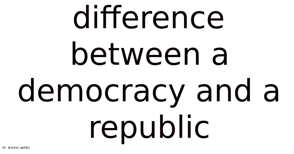 Difference Between A Democracy And A Republic