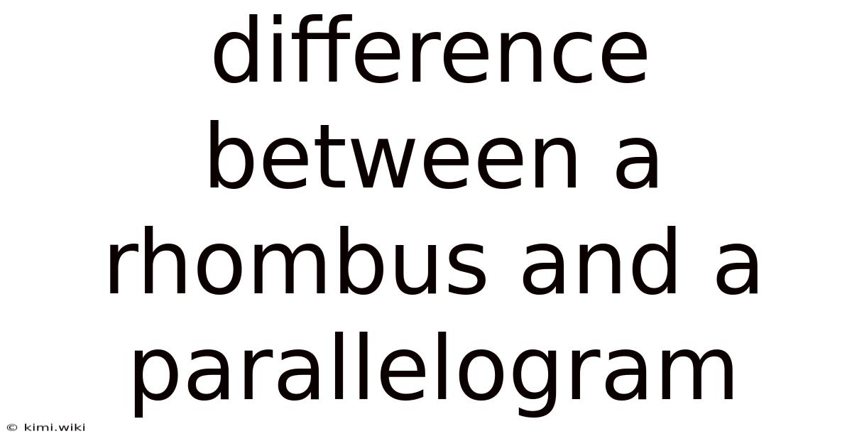 Difference Between A Rhombus And A Parallelogram