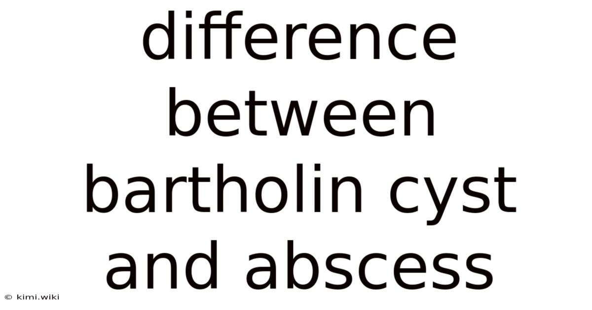 Difference Between Bartholin Cyst And Abscess