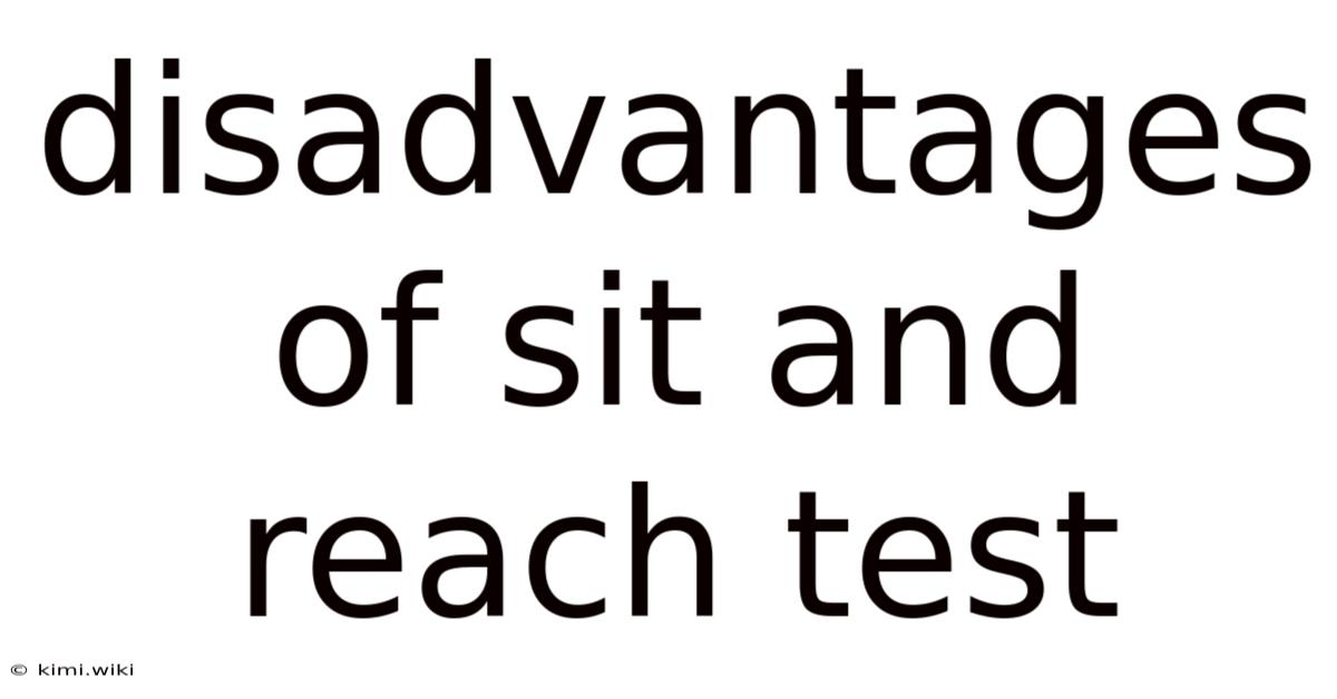 Disadvantages Of Sit And Reach Test
