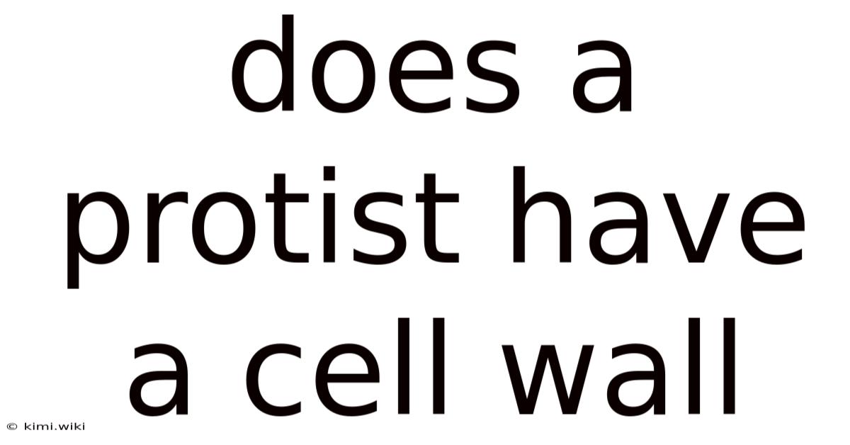 Does A Protist Have A Cell Wall