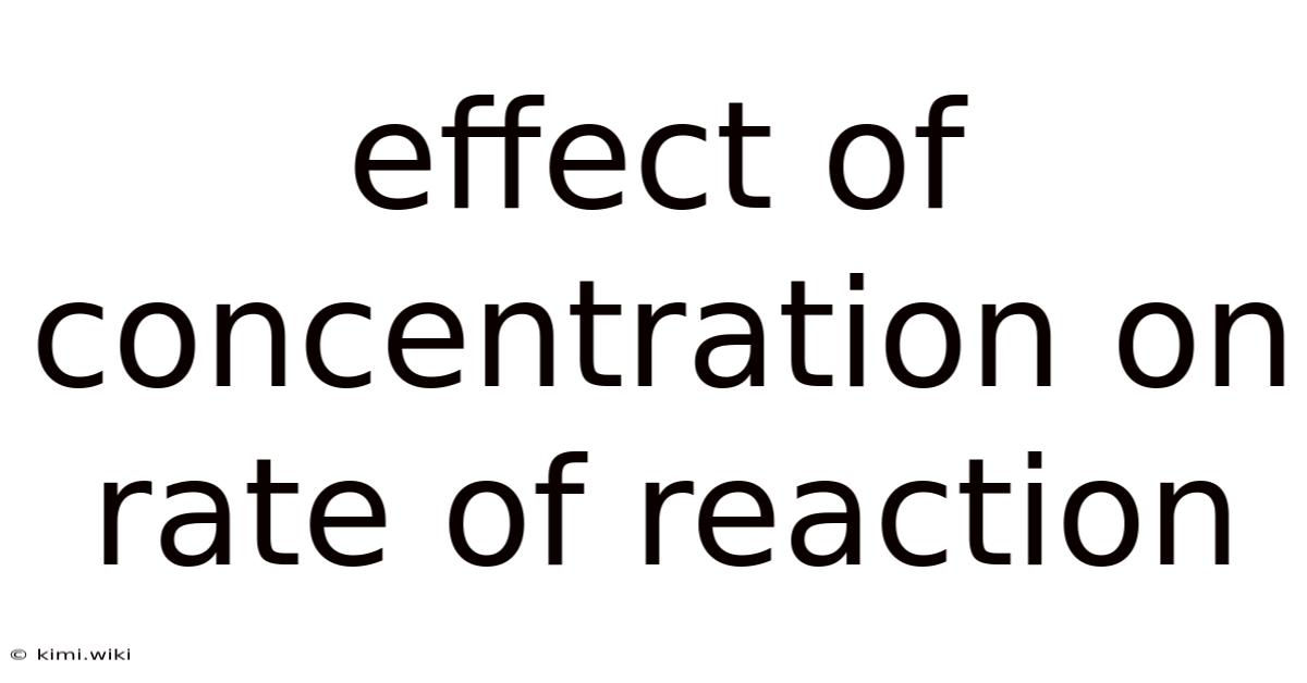 Effect Of Concentration On Rate Of Reaction
