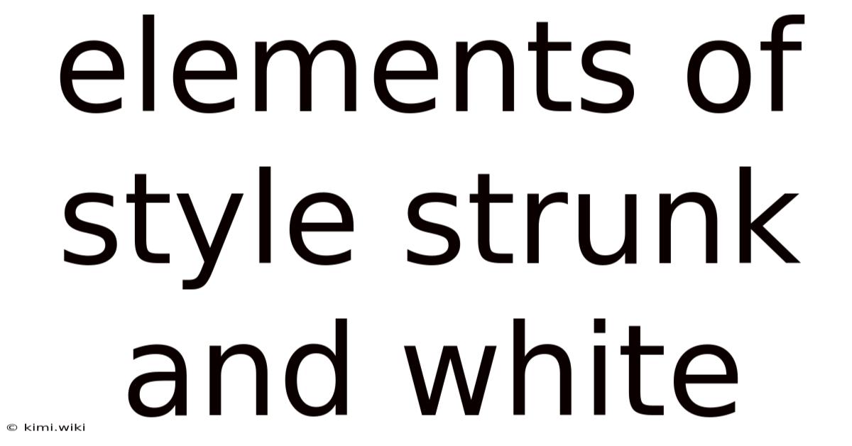 Elements Of Style Strunk And White