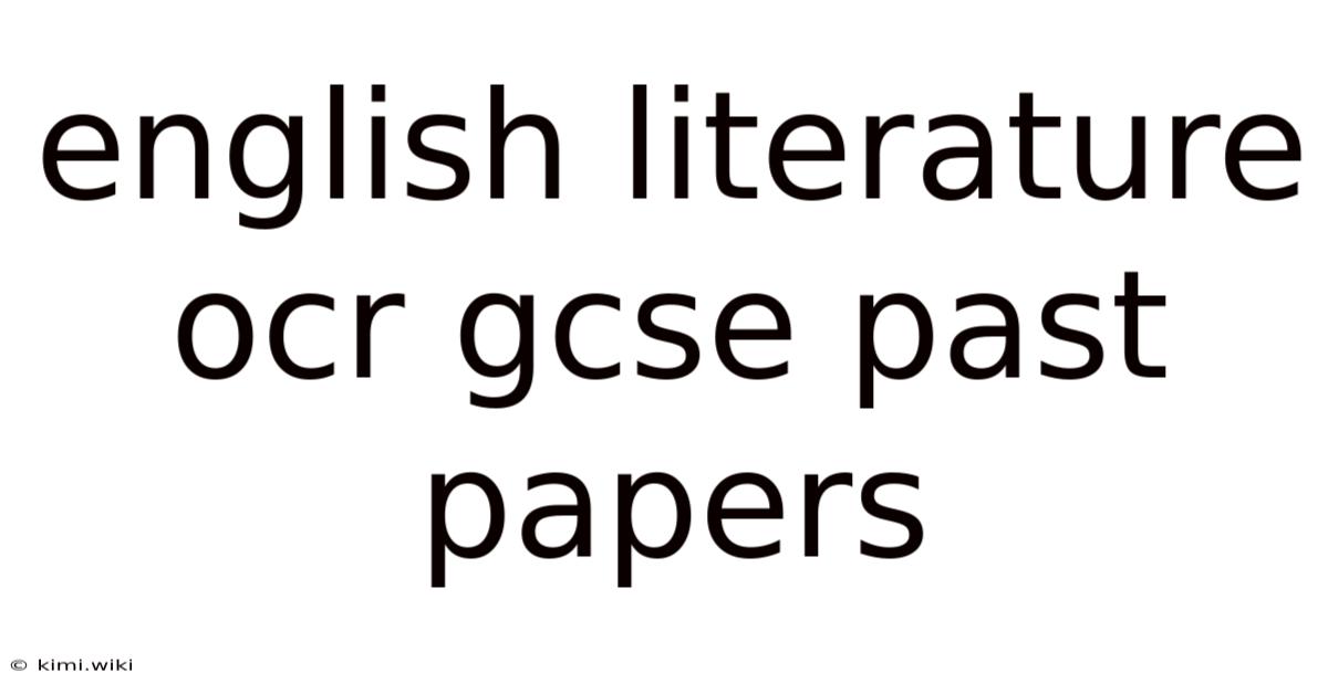 English Literature Ocr Gcse Past Papers