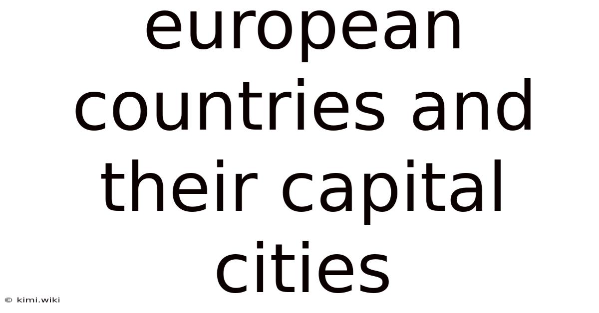European Countries And Their Capital Cities