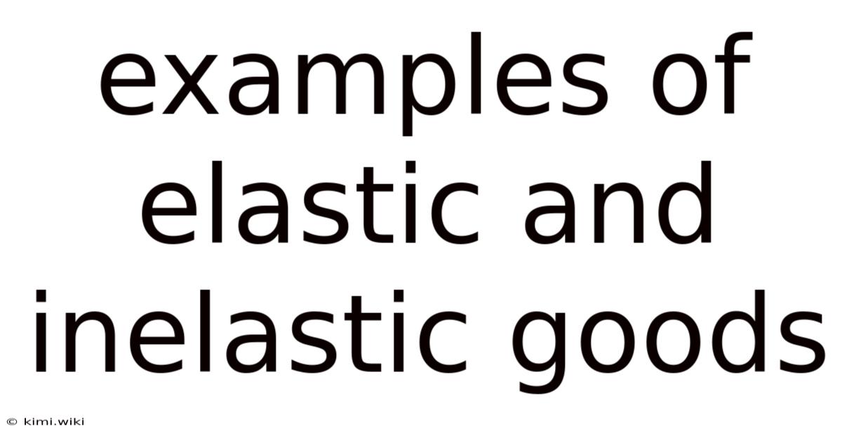 Examples Of Elastic And Inelastic Goods