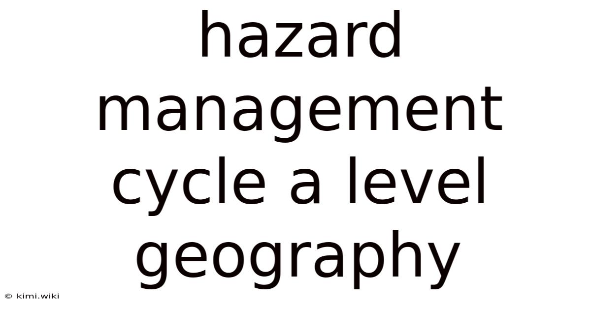 Hazard Management Cycle A Level Geography