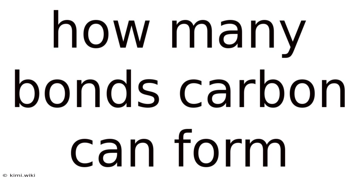 How Many Bonds Carbon Can Form