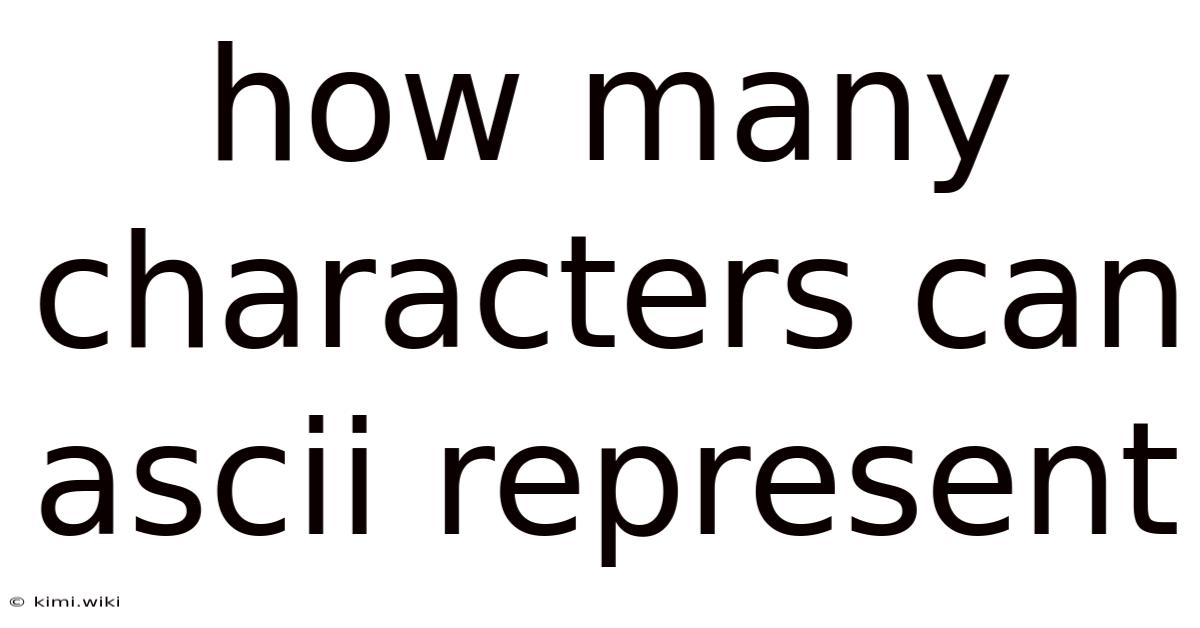 How Many Characters Can Ascii Represent