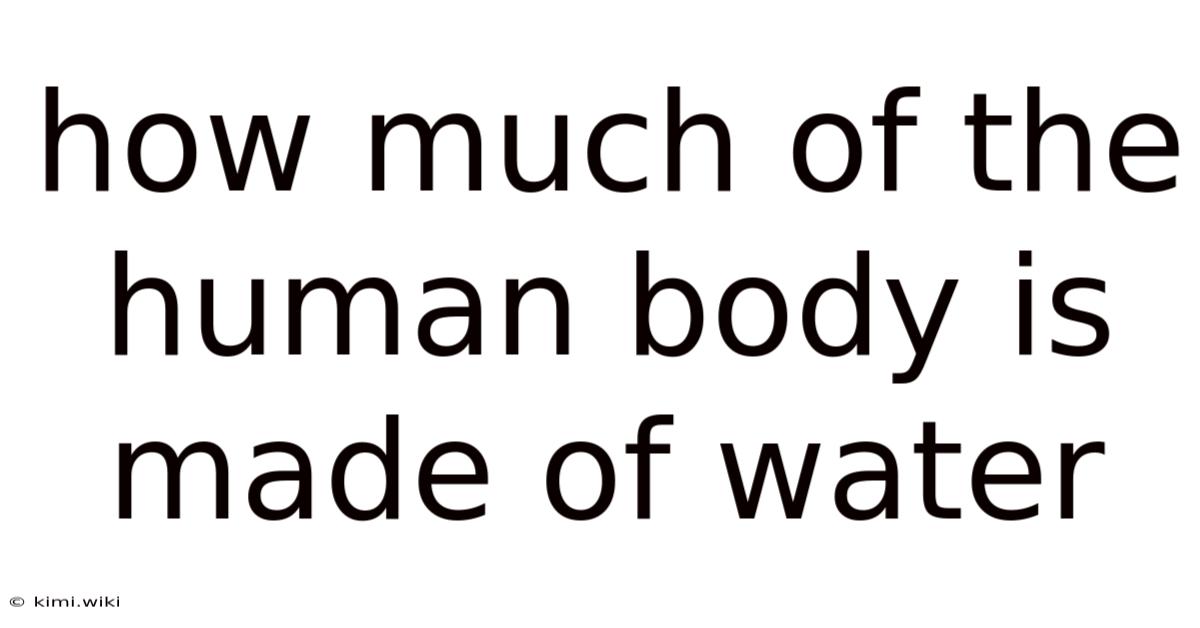 How Much Of The Human Body Is Made Of Water