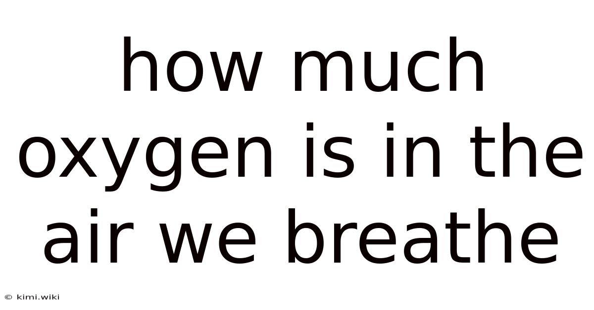How Much Oxygen Is In The Air We Breathe