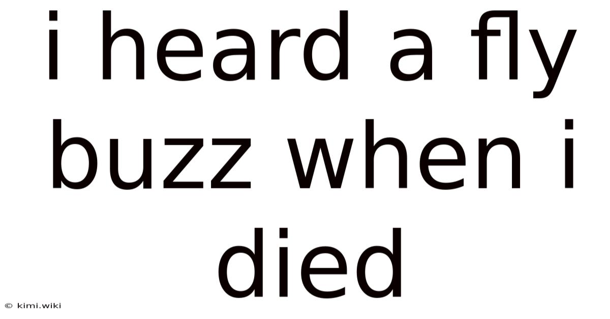 I Heard A Fly Buzz When I Died