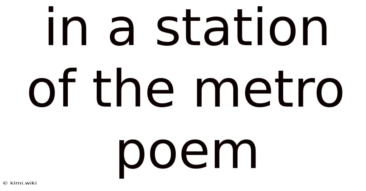 In A Station Of The Metro Poem