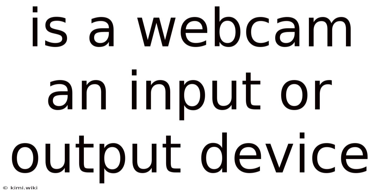 Is A Webcam An Input Or Output Device