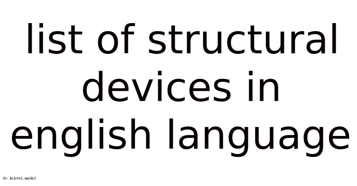 List Of Structural Devices In English Language