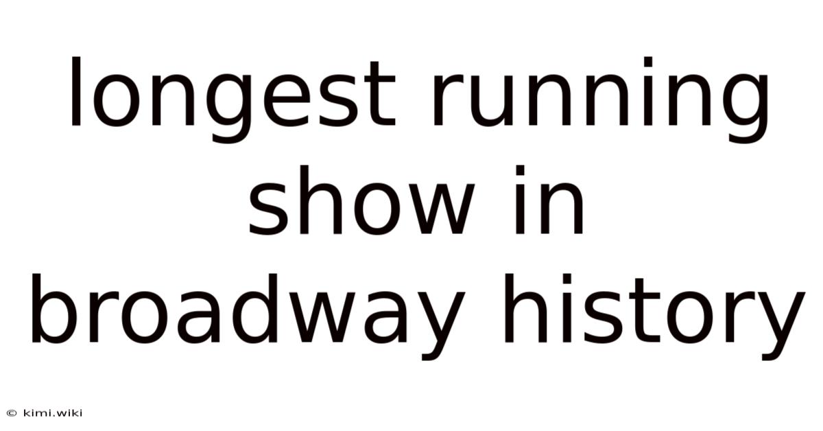 Longest Running Show In Broadway History