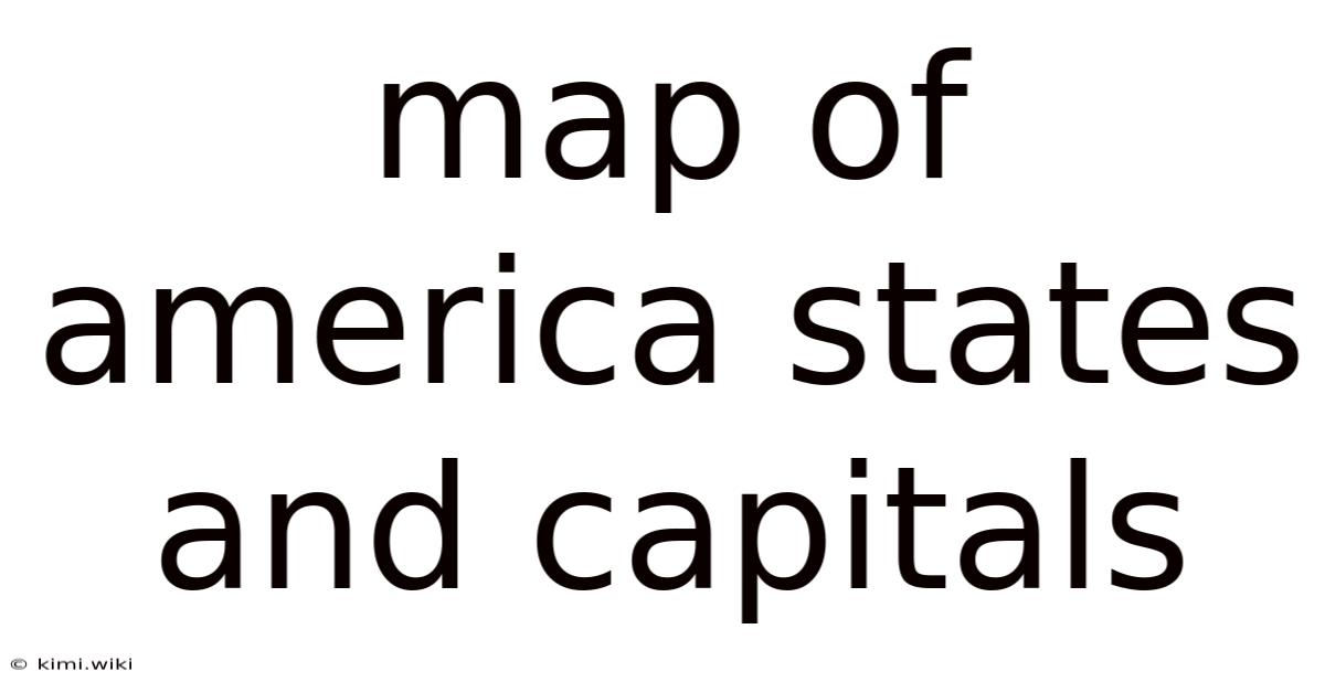 Map Of America States And Capitals