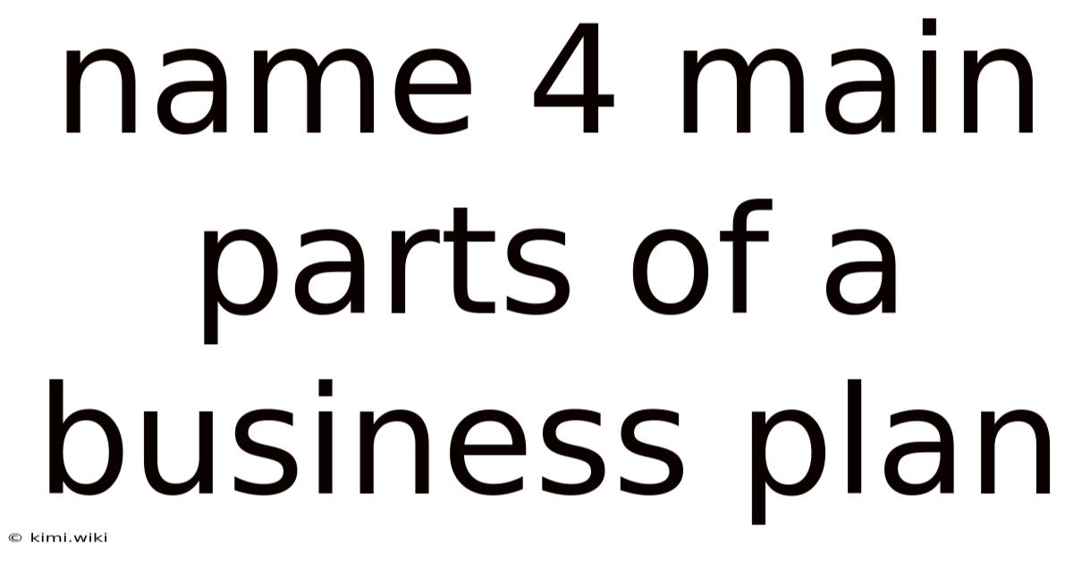 Name 4 Main Parts Of A Business Plan