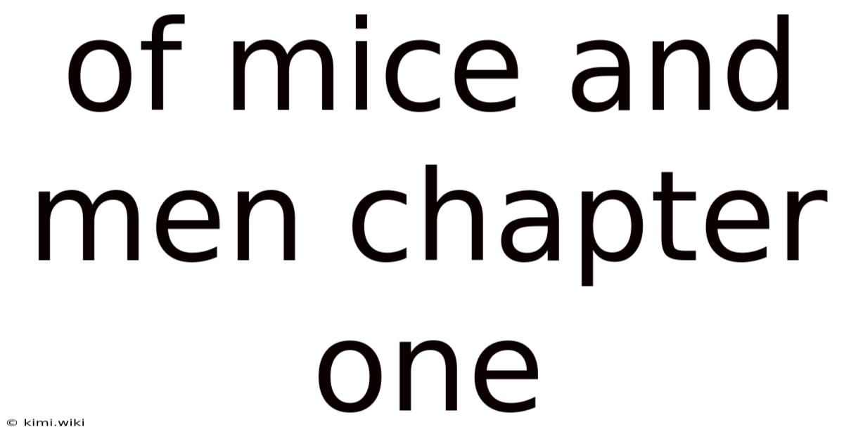 Of Mice And Men Chapter One