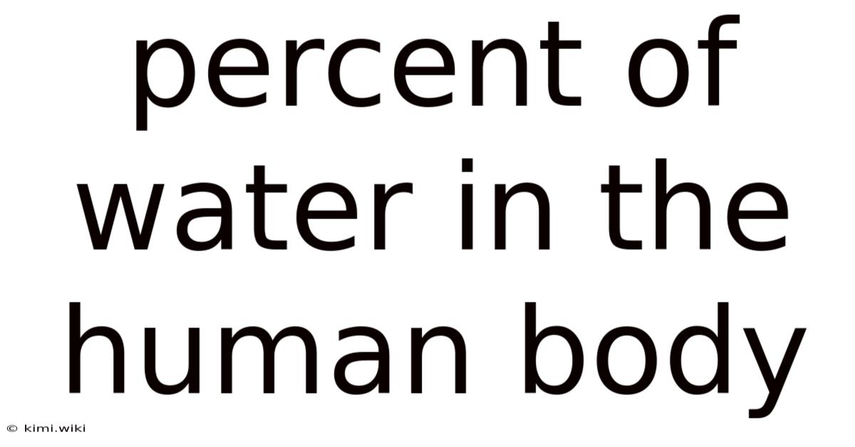 Percent Of Water In The Human Body