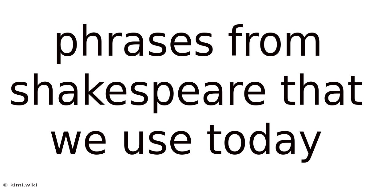 Phrases From Shakespeare That We Use Today