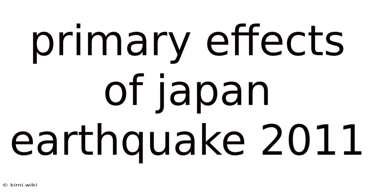 Primary Effects Of Japan Earthquake 2011