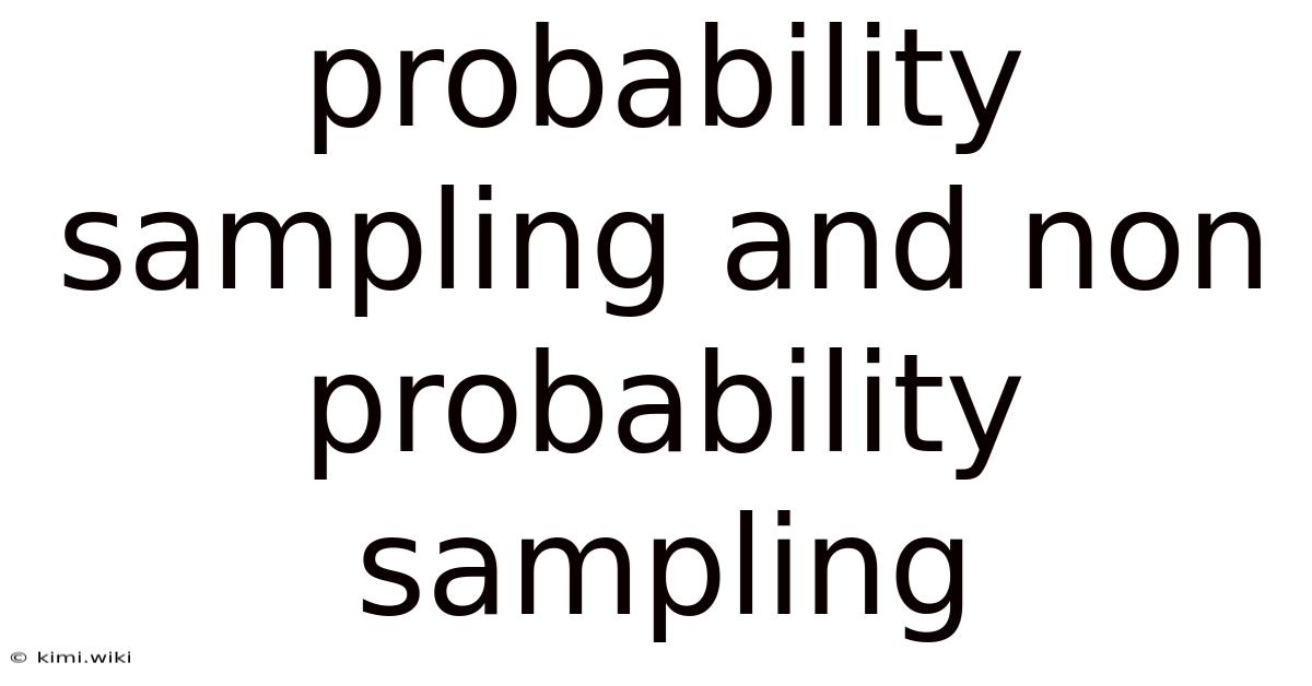 Probability Sampling And Non Probability Sampling