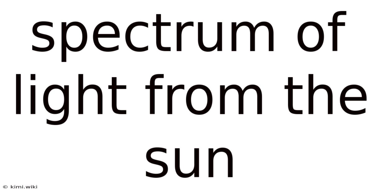 Spectrum Of Light From The Sun