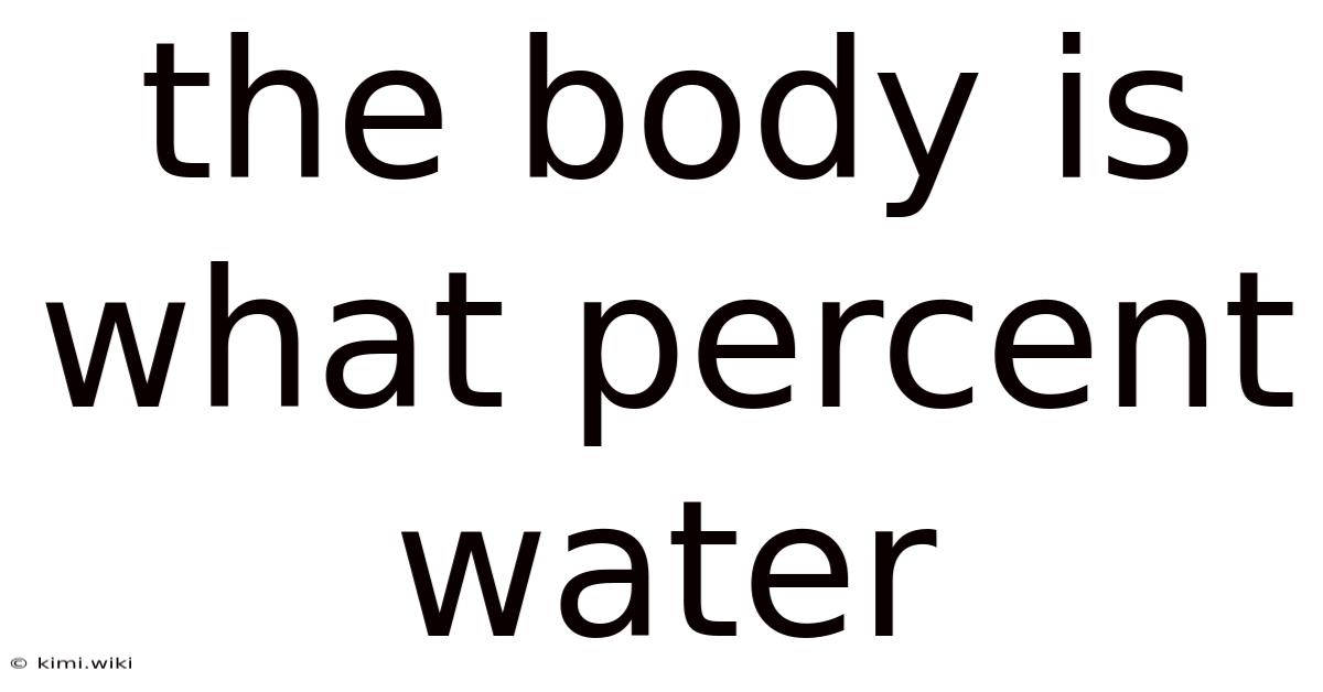 The Body Is What Percent Water