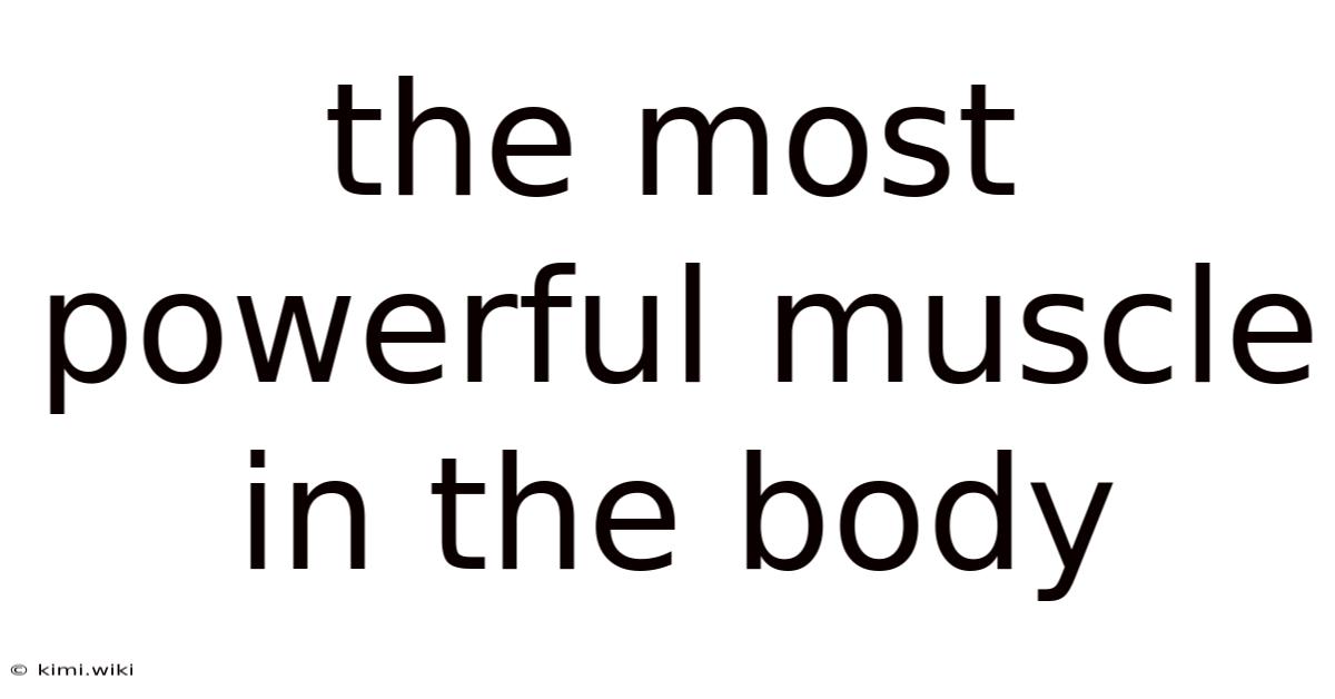 The Most Powerful Muscle In The Body