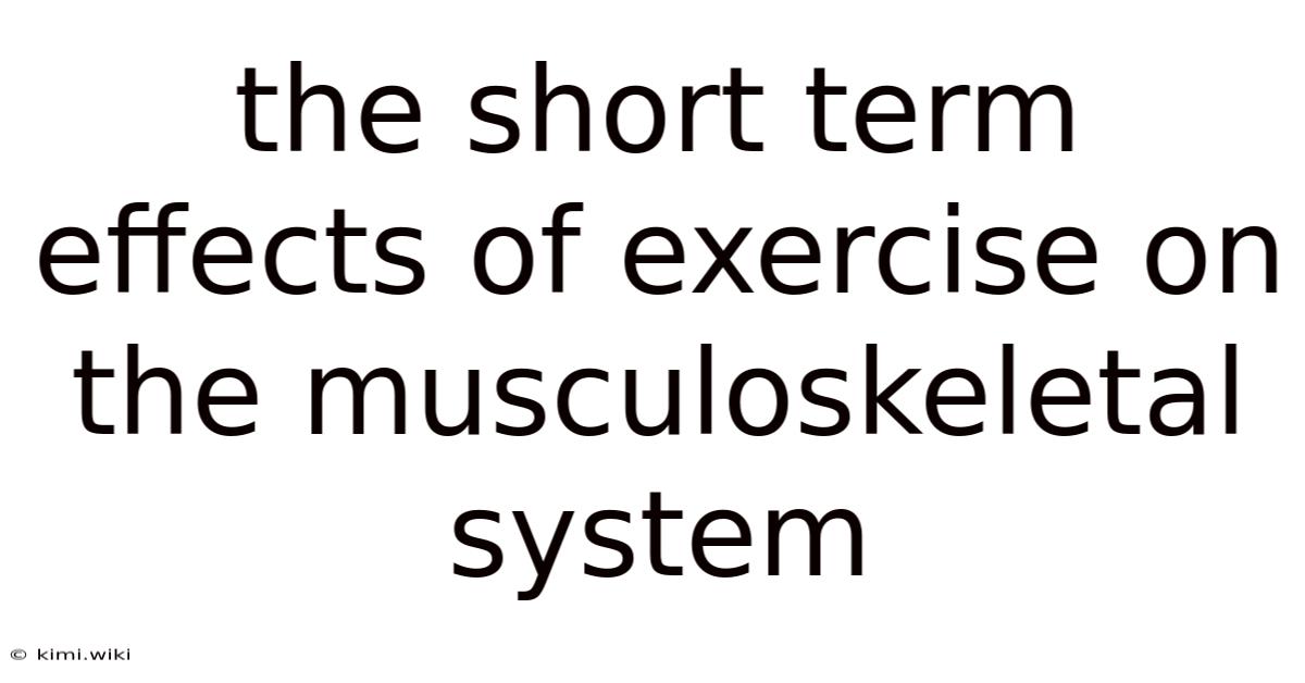 The Short Term Effects Of Exercise On The Musculoskeletal System