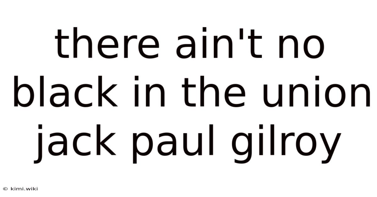 There Ain't No Black In The Union Jack Paul Gilroy