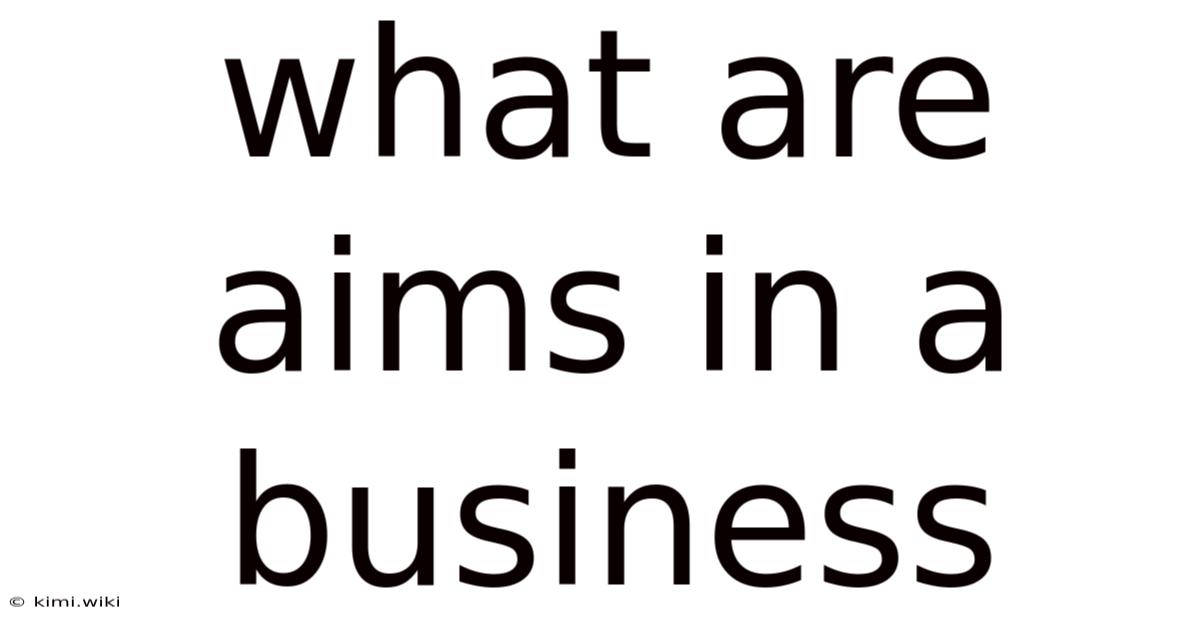 What Are Aims In A Business
