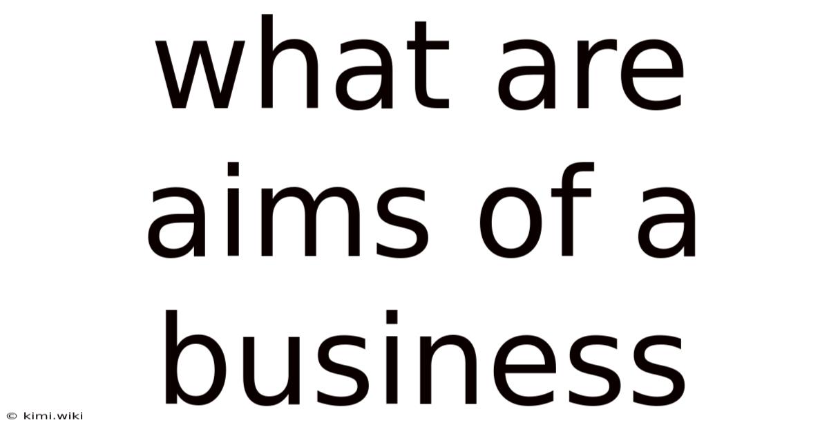 What Are Aims Of A Business