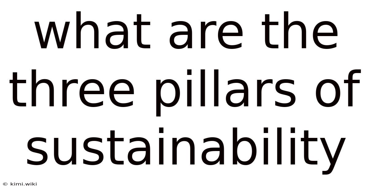 What Are The Three Pillars Of Sustainability