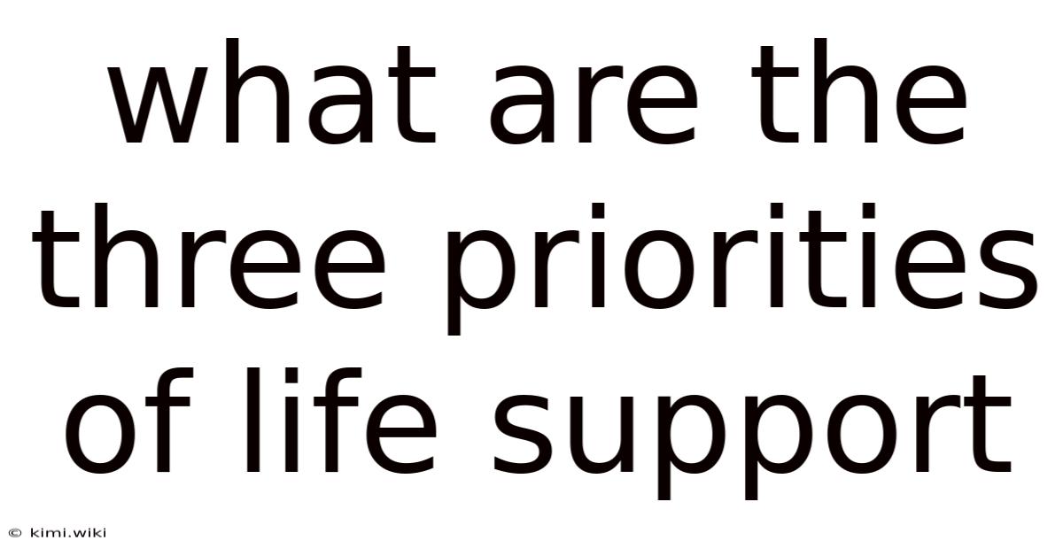 What Are The Three Priorities Of Life Support