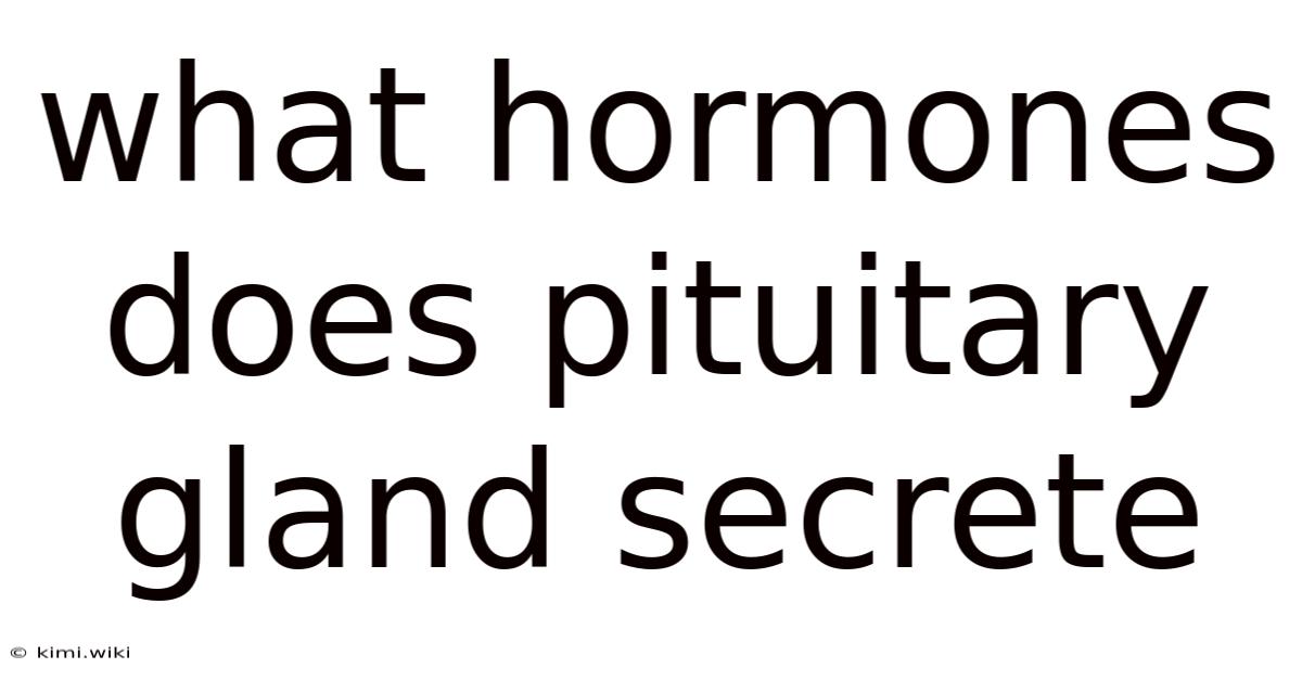 What Hormones Does Pituitary Gland Secrete
