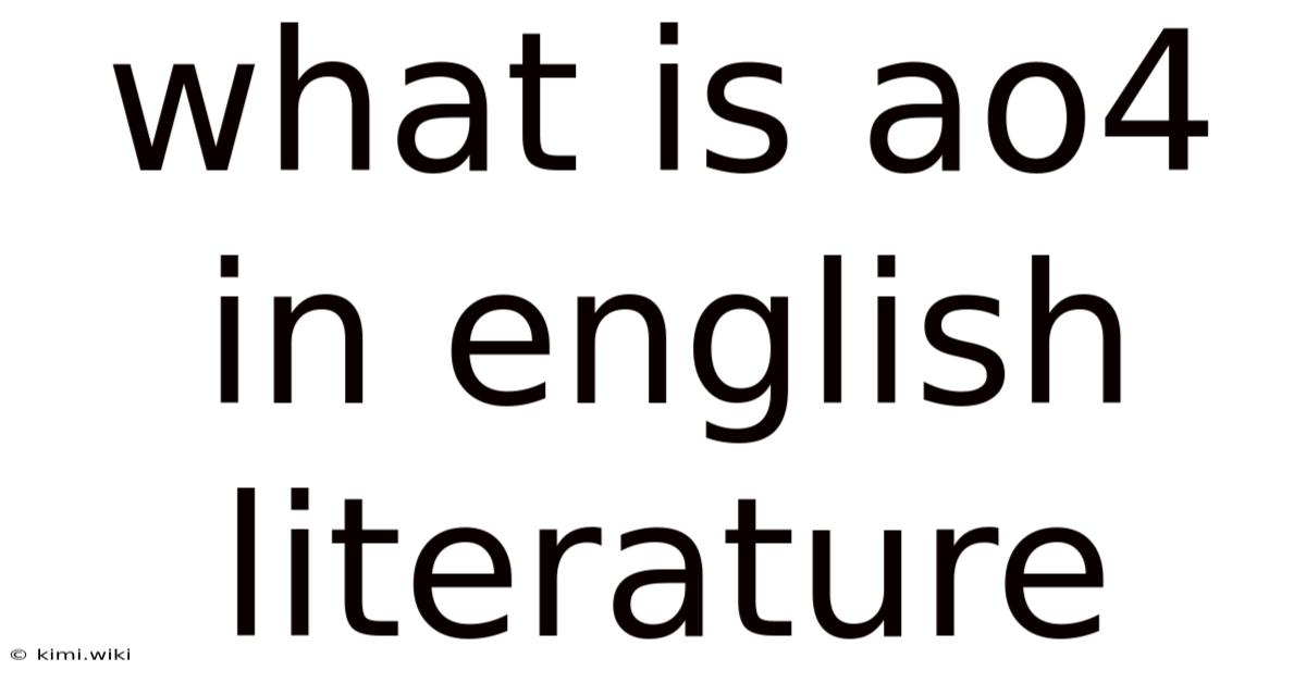 What Is Ao4 In English Literature