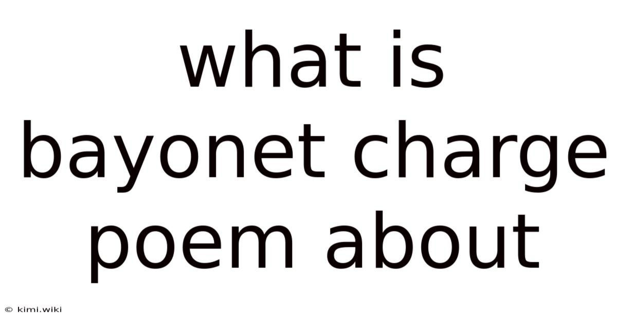 What Is Bayonet Charge Poem About