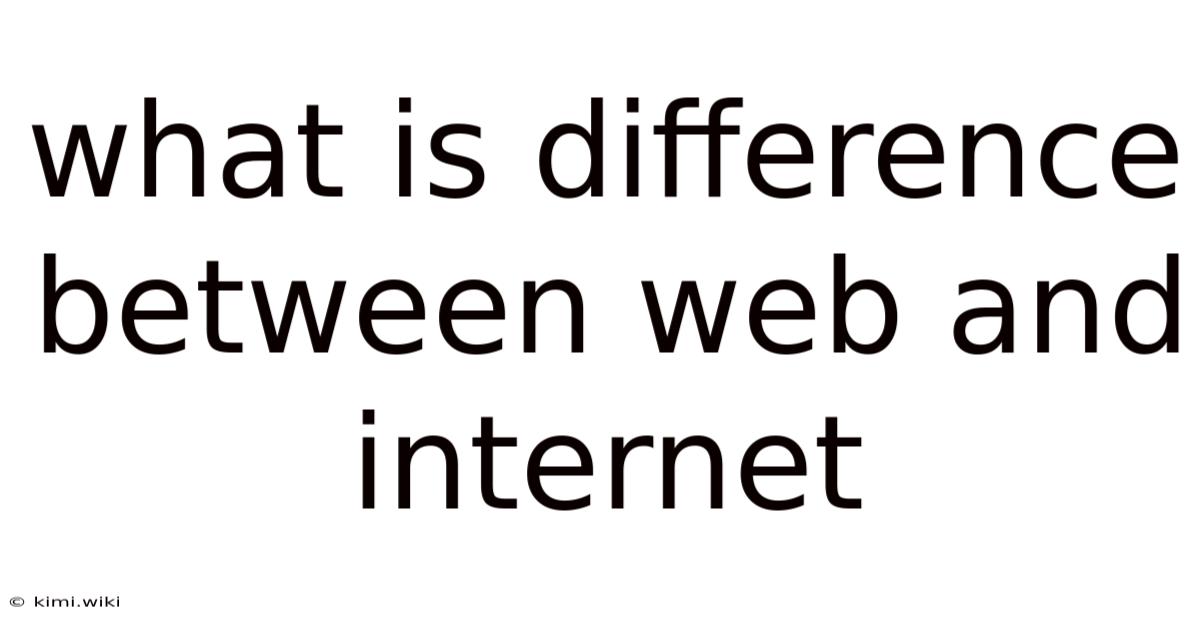 What Is Difference Between Web And Internet