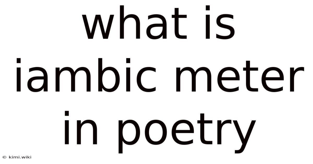 What Is Iambic Meter In Poetry