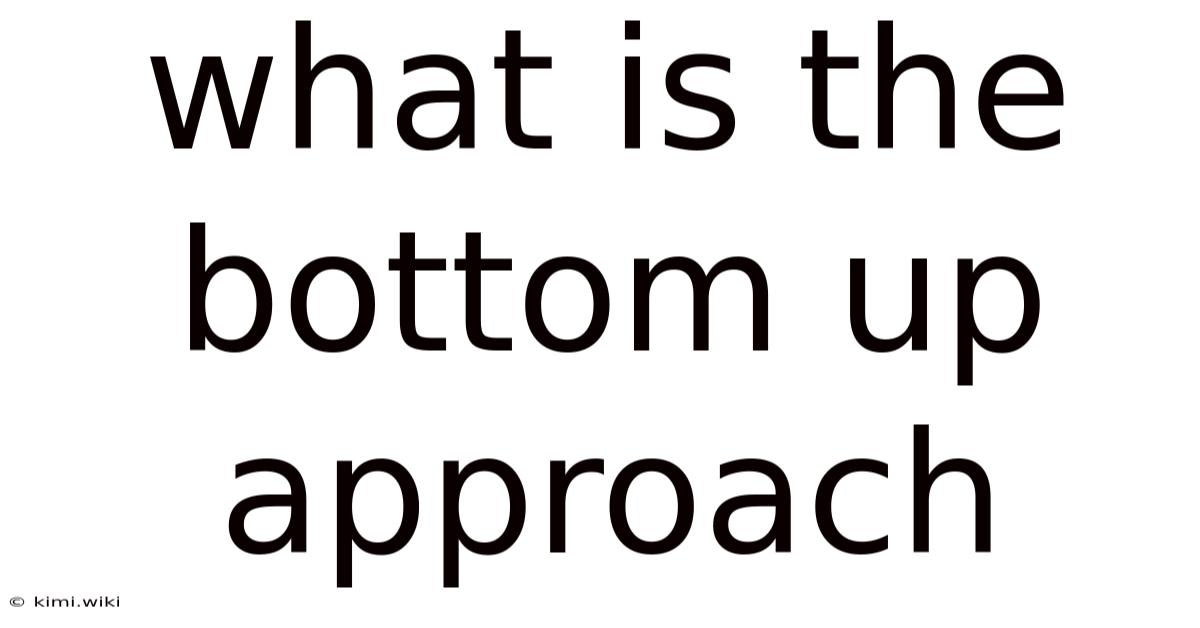 What Is The Bottom Up Approach